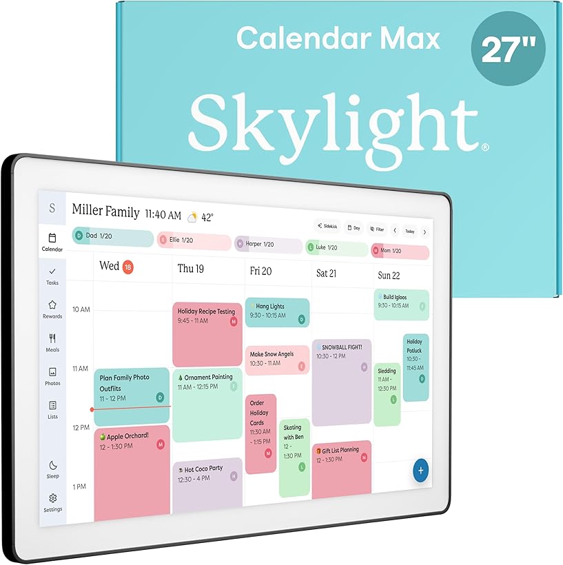 Skylight Calendar Max Interactive Touchscreen Classic Black Frame