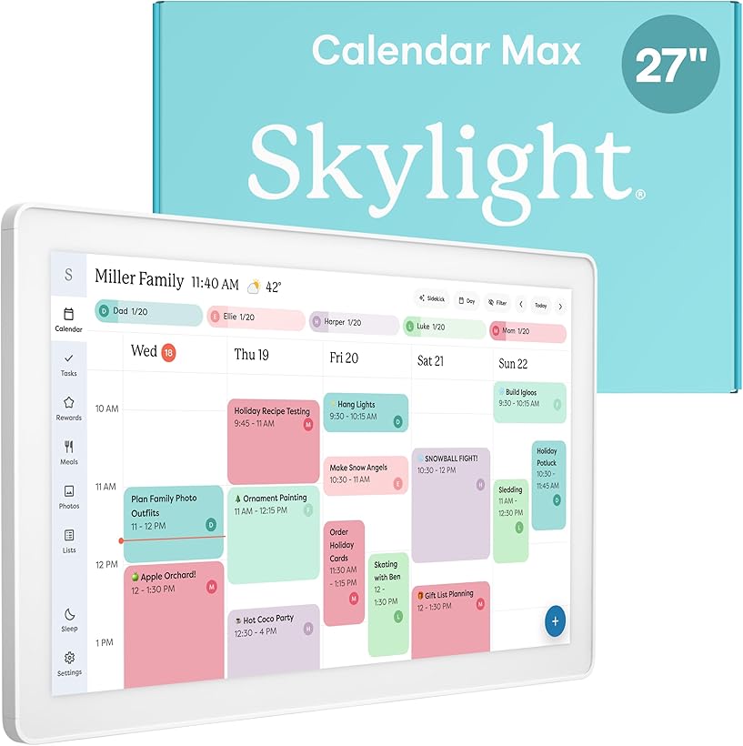 Skylight Calendar Max Interactive Touchscreen Classic White Frame